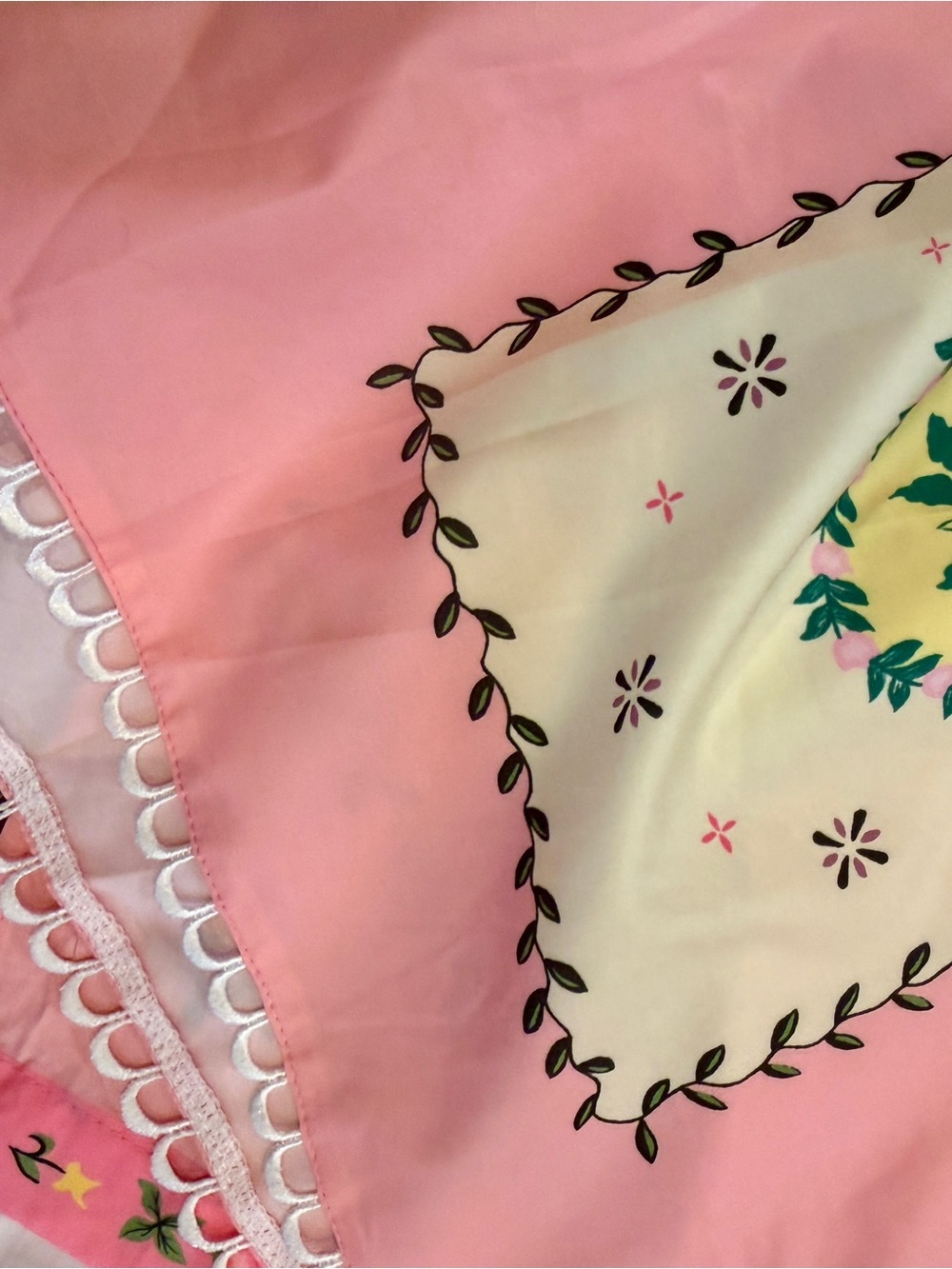Embroidered Pastel Two-Piece Set — Pink, Cream & Lavender - Picture 3 of 7